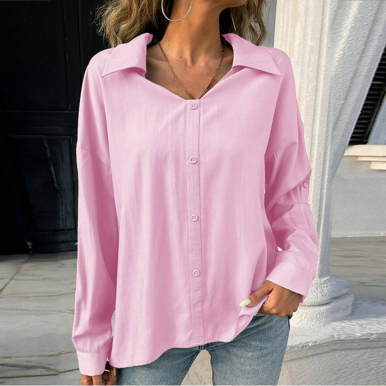 Hide Belly Long Shirt Dressy Plus Size Tops for Women Comfy Flowy Tunic  Tops to Wear with Leggings Button Down Collared Solid Long Sleeve Shirts  White