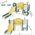 thumbnail image 2 of 9 in 1 Toddler Slide Playset Structure, Freestanding Castle Climbing Crawling Playhouse with Basketball Hoop, Indoor & Outdoor Toddler Playground Toddler Playset for Toddlers Age 1+, Yellow, 2 of 8