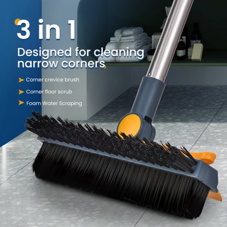 

3 In 1 Floor V Shape Brush and Scraper Lightweight Portable Practical Brush for Cleaning Tiles Garage
