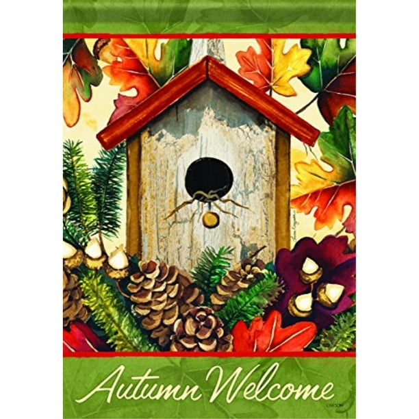 Carson Home Accents Autumn Birdhouse Trends Classic Garden Flag