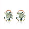 thumbnail image 2 of Galaxy Gold 14K Rose Gold 7.2 Carat Natural Green Amethyst Stud Earrings - February Birthstone - Peace & Wisdom - Fine Jewelry for Women, 2 of 3