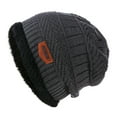 thumbnail image 5 of HESHENG Mens Winter Beanie Hat Warm Knit Hat Thick Fleece Lined Skull  Dark Gray, 5 of 5