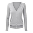thumbnail image 2 of Cropped Sweaters Women's V Neck Cardigan Sweater Plus Jacket Solid Color Knitted Oversized For Women Gray, 2 of 4