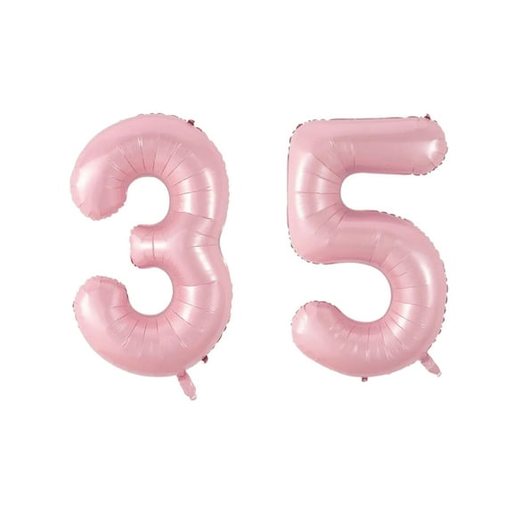 Number Thirty Five Balloon Soft Pastel Pink Number 35 Balloon 32" Large Milestone Balloon