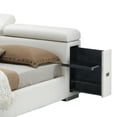 thumbnail image 4 of Faux Leather Platform Eastern King Bed with Adjustable Headrest, White, 4 of 4