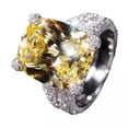 thumbnail image 5 of K-KED Women Romantic 925 Silver Square Ring Wedding Cubic Zircon Delicate Jewelry Sz 6-10-8, 5 of 6