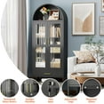 thumbnail image 5 of 72.83''H Black Arched Display Cabinet with Glass Doors,Metal Bookcase with 1 Drawer for Home Office, Assembly Required,Black, 5 of 9