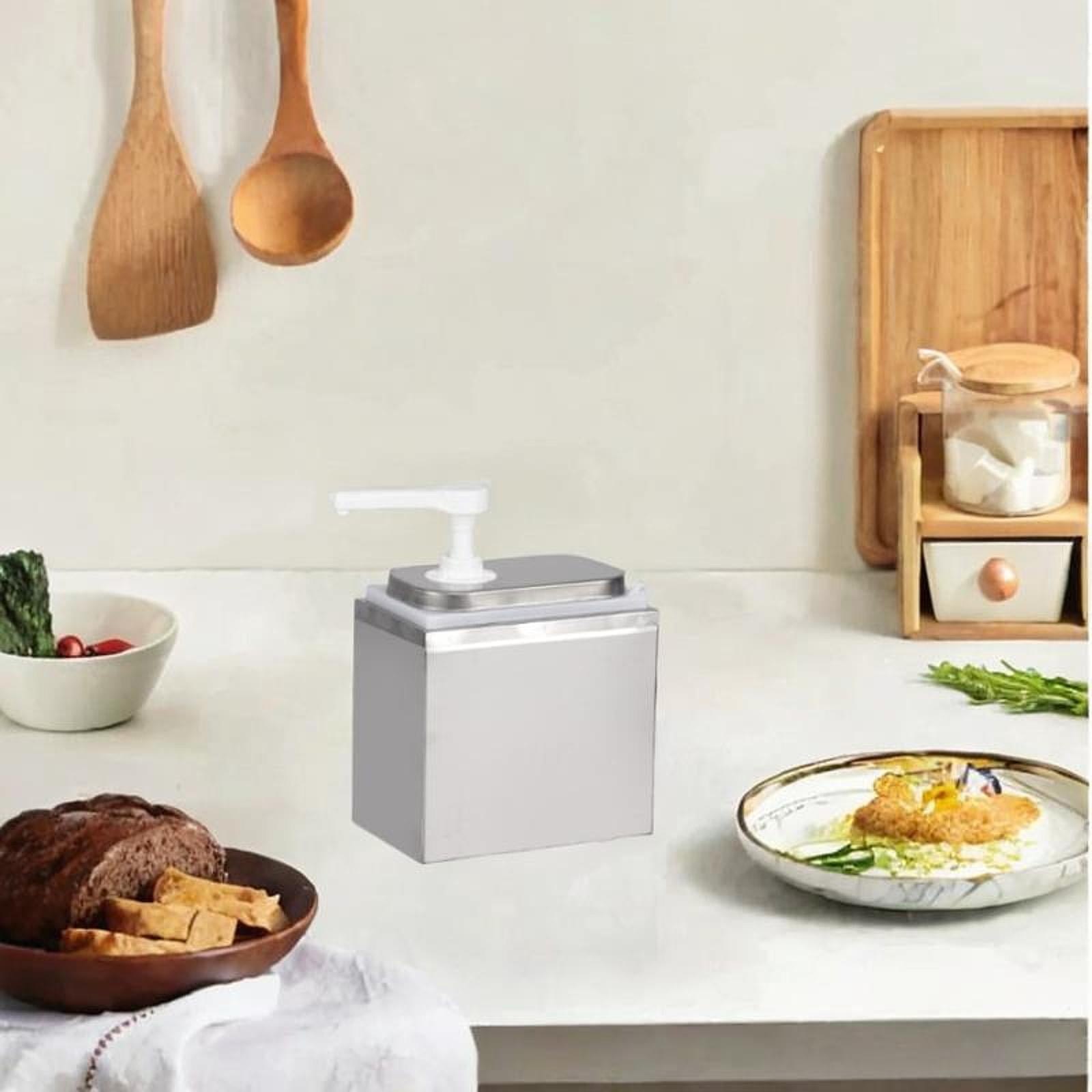 Fancyes Sauce Dispenser Syrup Dispenser 2 L Seasoning Condiment Container Syrups Salad Ketchup Syrup Pump for Kitchen Bar 2L