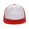 thumbnail image 7 of MKKAS Flat Bill Snapback Trucker Hat for Men Women, Mesh Back Hip Hop Streetwear Cap, Structured Contrast Color Baseball Hat, Mens Hat Womens Hats, Ball Caps, Red, 7 of 7