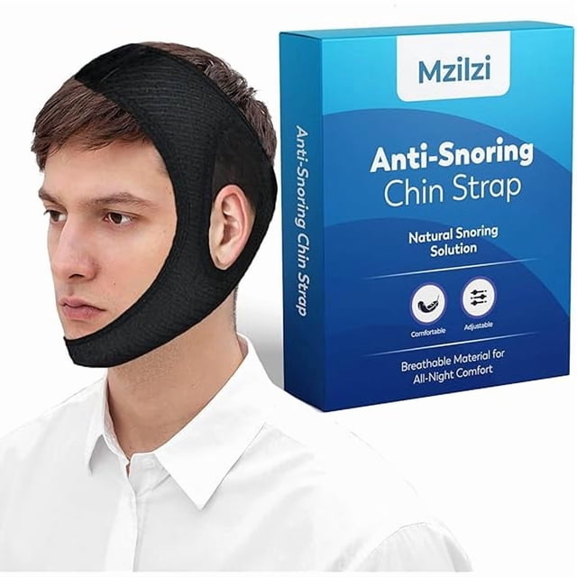 YJJSKEJI Anti Snoring Chin Strap, Stop Snoring Solution, Effective Anti Snoring Devices, Adjustable and Breathable Snoring Chin Strap for Men and Women