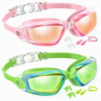 GPED Swim Goggles, Pack of 2 Swimming Goggles, Anti-Fog No Leaking Anti-UV Youth Swim Glasses for Adult Women Men