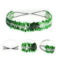 thumbnail image 3 of Unique Bargains 1 Pc Elastic Band Sequins Headbands for Women Green Silver Tone, 3 of 6