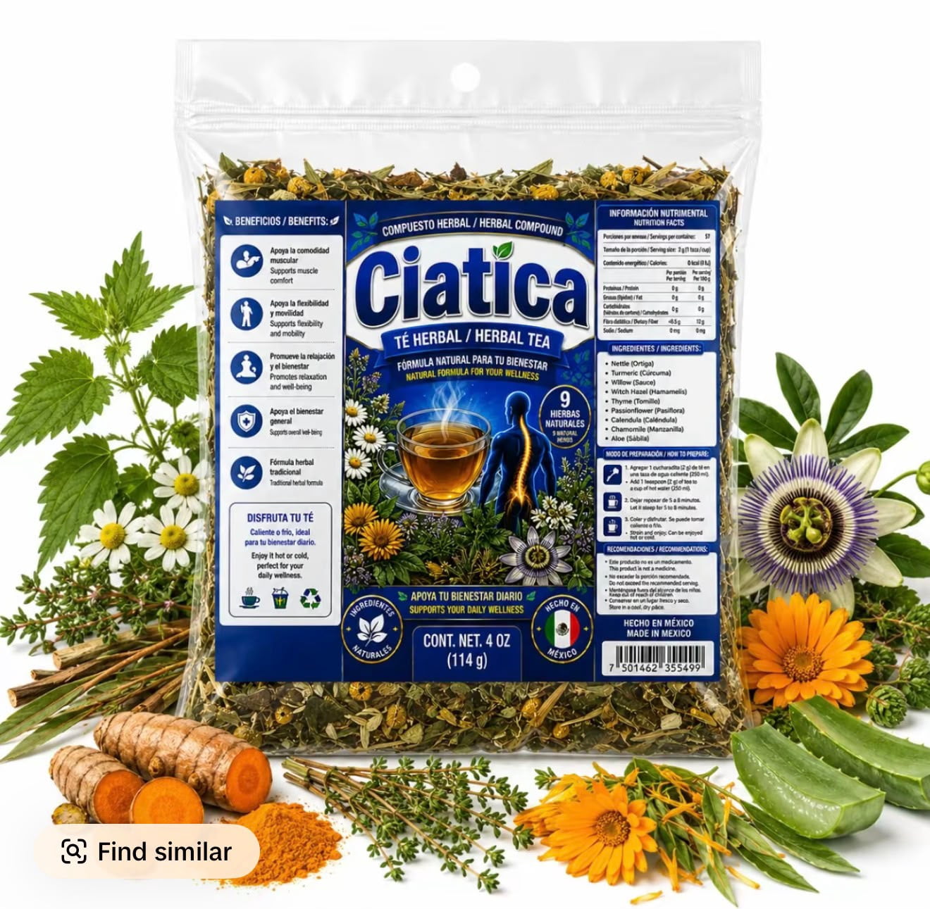 5oz Hoja Sen (Senna Leaf) Herbal Tea - Premium Hoja Entera Senna
