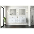 thumbnail image 3 of 80 In. W X 22 D Glossy White Vanity For Bathroom - Marble Countertop, Solid Wood Frame, Soft Close, Two Drawers & Open Cabinet Shelf, Faucet Ready Bath Cultured Wood, Close Doors, Abundant Storage, 3 of 4