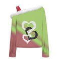 thumbnail image 4 of Craaazy Women's Valentine Day Long Sleeve Shirts Loose Off the Shoulder Suspender Tops Gifts, 4 of 7