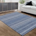 thumbnail image 2 of Homhougo 6'x9' Boho Washable Rug, Moroccan Vintage Low-Pile Area Rug, Non-Slip Backing Accent Mat for Bedroom, Kitchen, Living Room, Laundry, or Entryway, Blue, 2 of 6