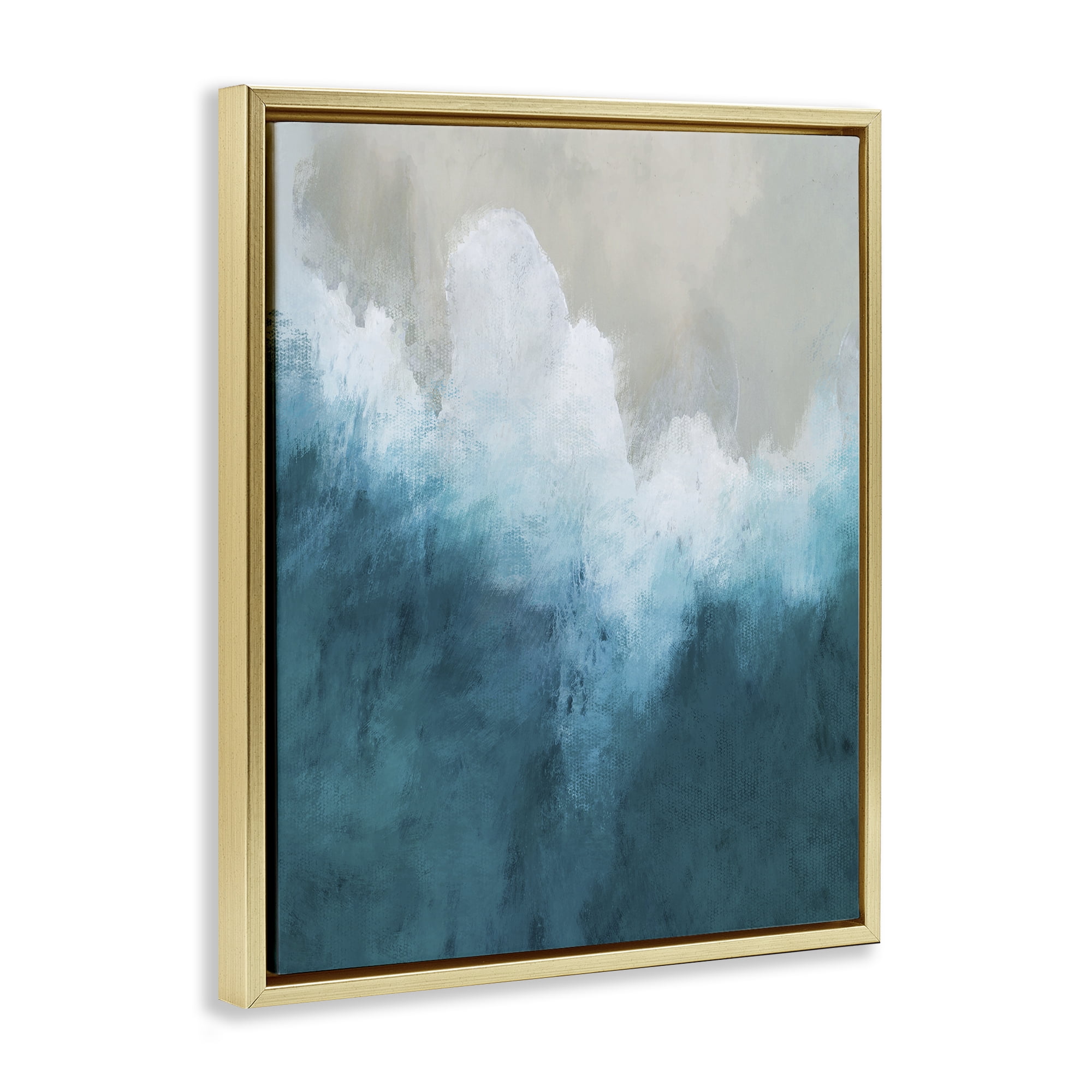 Stupell Industries Aerial Tide Abstraction Gold Framed Floater Canvas Wall Art, design by Denise Brown