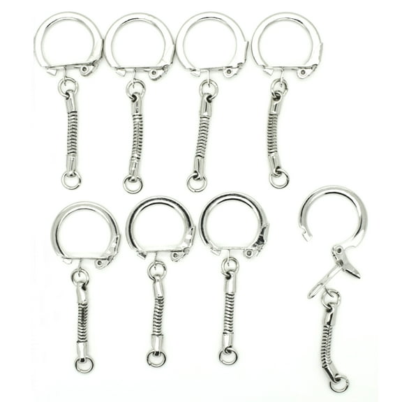 Key Chains Snake Chain with Snap End and Jump Ring for Craft Findings - Pack of 100
