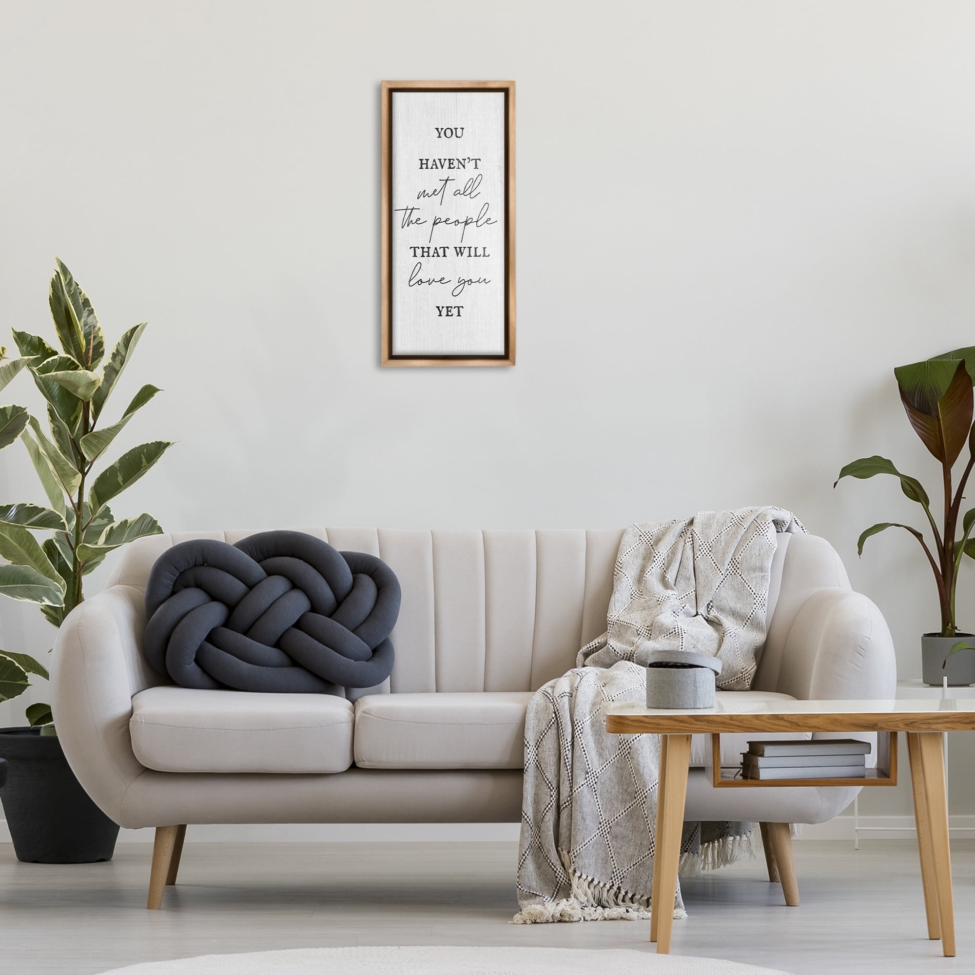 Stupell Industries People Who Will Love You Typography Painting Brown Floater Framed Art Print Wall Art, 11 x 25