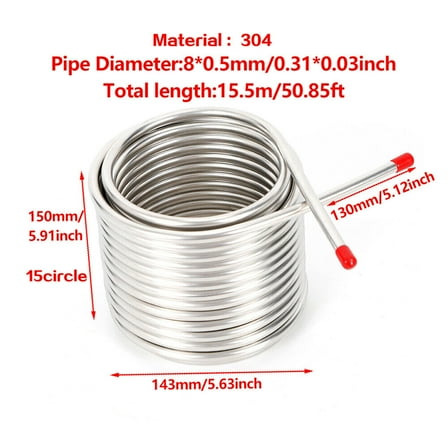 Stainless Steel Metal Coil Tube Immersion Wort Chiller Beer Wine Cooler for Beer Production Factories
