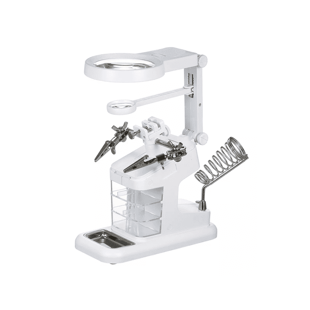 Lupa Con Luz Led Para Cautín Reparar Electrónicos 25x Blanco