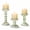 Green, variant on Nuptio Wooden Candle Holders for Pillar Candles: Rustic Pillar Candles Holder Set of 3 Tall Centerpiece for Table