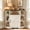 White, variant on Corner Storage Cabinet with Charging Station, 6-Cubby Wooden Cabinet | Adjustable Shelves, USB Type-C & AC Outlets, Corner TV Cabinet with Storage for Living Room (Blue+Brown)