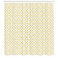 thumbnail image 3 of King Shower Curtain, Diagonal Checkered Pattern with Crowns Fantasy Cartoon Kingdom Fairytale, Fabric Bathroom Set with Hooks, 69W X 70L Inches, Orange Yellow and Black, by Ambesonne, 3 of 3
