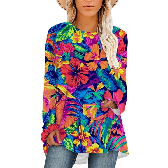 CLOOCL Women Oversized Blouse Vintage Flower Pattern 3D Print T-Shirt Long Sleeve Casual Female Loose Plus Size Tops