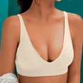 thumbnail image 7 of Women's Plus Size Solid Color Bra, Daily Bra, Everyday Underwear, Wireless Adjustable Buckle Breathable Comfort Bra, Women's | TruBelle,Beige M, 7 of 7