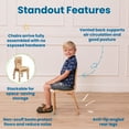 thumbnail image 4 of ECR4Kids Stackable Bentwood Chair, 12in Seat Height, Montessori Furniture, Natural, 2-Pack, 4 of 9