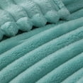 thumbnail image 4 of Exclusivo Mezcla Twin Size Flannel Fleece Blanket, Super Soft 3D Striped Jacquard Blanket for Bed, Lightweight Fuzzy Cozy Blankets, Celadon, 60"x80", 4 of 8