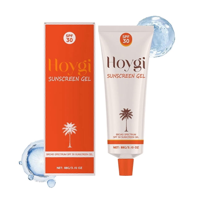 Hydrating Sunscreen Spf 30, Sunscreen for Face and Body, Portable Tinted Sunscreen, Mineral Sunscreen Gel, Sunblock, Strong Outdoor UVA/UVB