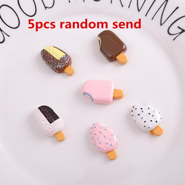 Tazas de helado, cucharas, lindas mini casas de muñecas, juguetes en miniatura, barra, bricolaje, paletas de helado, simulación de comida para muñecas, accesorios