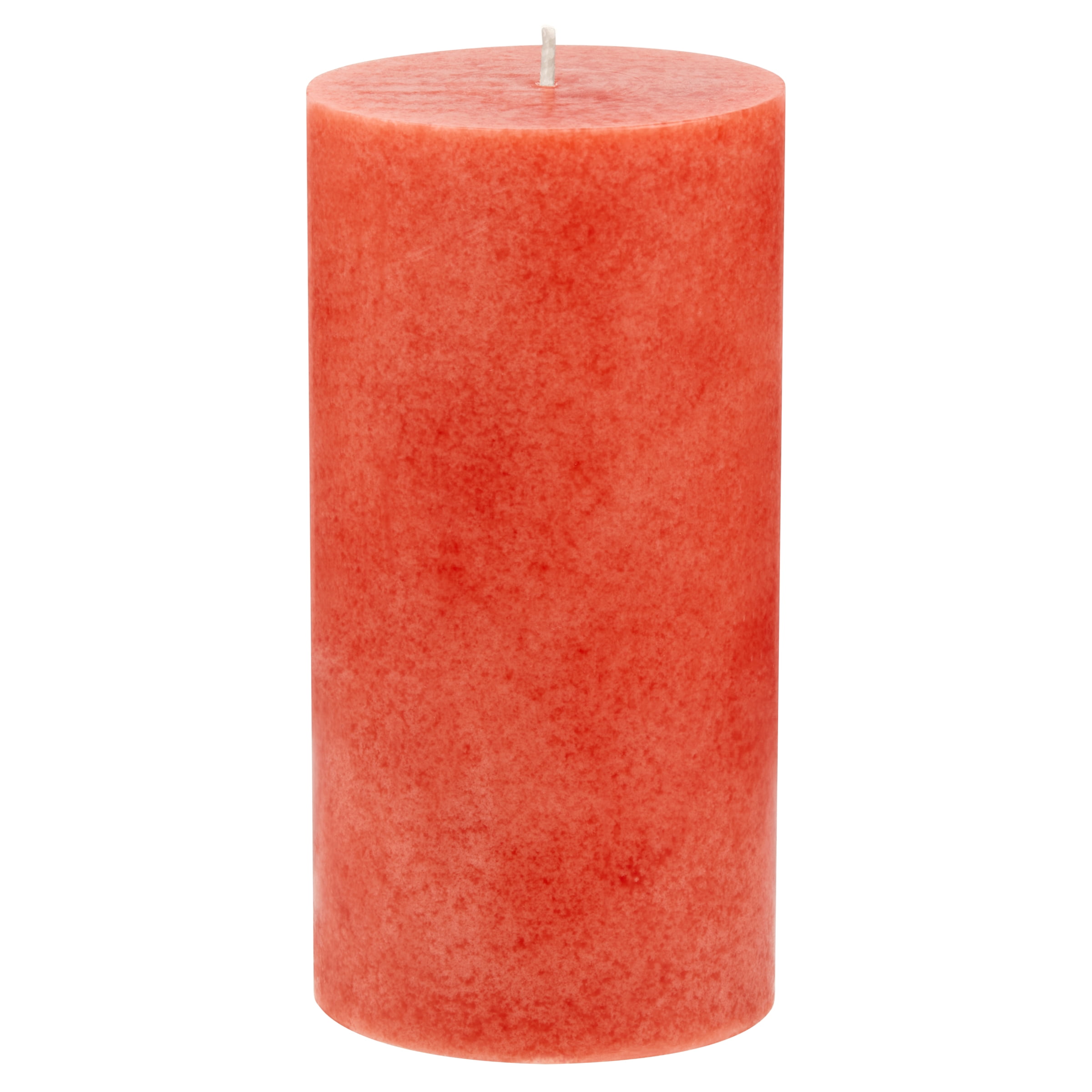 Mainstays Unscented Decorative Mottled Pillar Candles, 3x6inch tall, Red Mottled Color