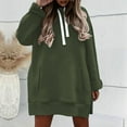 thumbnail image 3 of Womens Oversized Hoodies, Long Sleeve Pullover for Women Fall Fashion Loose Fit Solid Color Side Slit Hooded Sweatshirts with Pockets, 3 of 3
