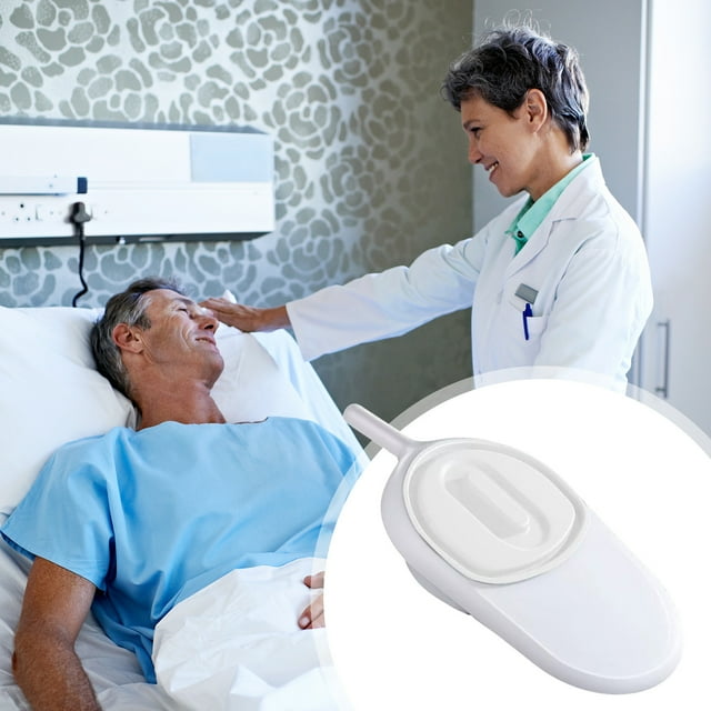Bedpan with Cover, Horizontal Potty Device for Bedridden Patients, Elderly , Adult Use, White, 1 Pc