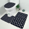 thumbnail image 2 of Blue Cartoon Unicorn Flower Pattern Bathroom Rugs Sets 3 Piece,Toilet Cover Set,Absorbent Non Slip Bathroom Mats Sets with U-Shaped Contour Rug Toilet Rug Set, 2 of 5