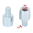 thumbnail image 4 of 2pcs 8mm RH to 8mm LH Rearview Mirrors Reverse Adapter Screws Bolt Silver Tone for Motorcycle Bike E-bike, 4 of 6
