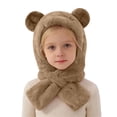 thumbnail image 3 of PMVFHDE Soft Lined Winter Hood Hat With Scarf & Ear Warmers For Toddler Boys Girls Cold Weather, 3 of 9