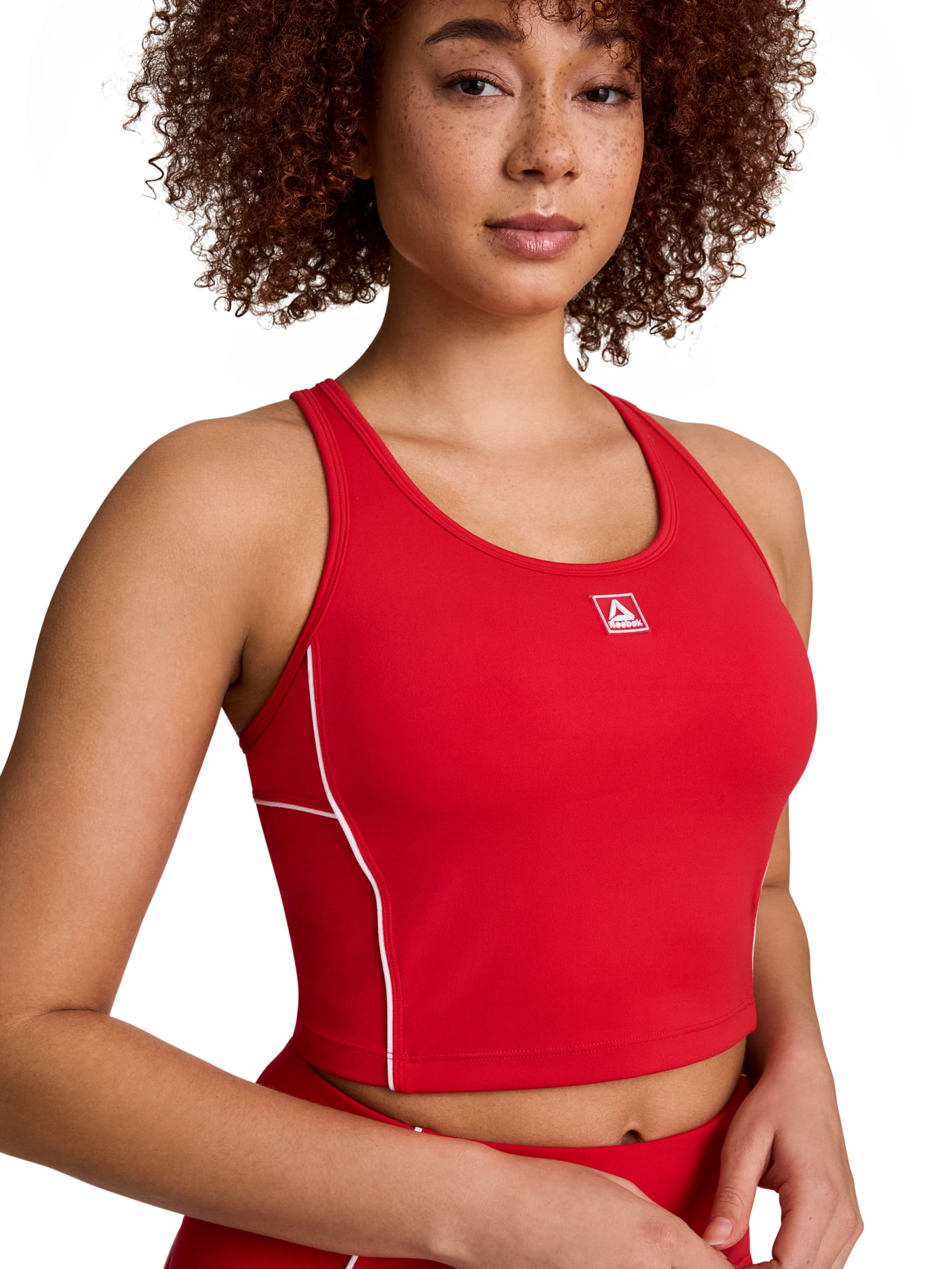 Reebok Women's Team Player Cropped Bra Tank with Removable Cups