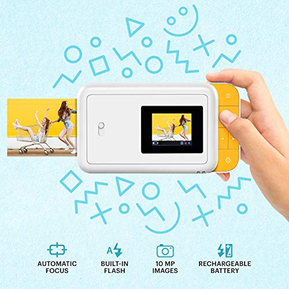 KODAK Smile Instant Print Digital Camera (White/Yellow) Soft Case Kit - image 5 of 8