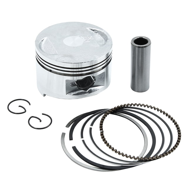 equipo de pistón de motocicleta en tono plateado de 57 mm con pasadores de anillos para gy6-150 estándar