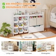 thumbnail image 5 of COSVALVE Wooden Kids Toy Storage Organizer with Bookshelf,9 Box Bins,Movable Drawer for Nursery Playroom Bedroom(White), 5 of 19