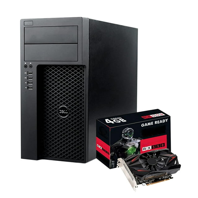 Gaming Dell Precision Desktop Tower, AMD RX 550 4G GDDR5 (HDMI), Intel i5 -3.2 GHz, 32GB RAM DDR4, 1TB (1000GB) SSD Drive, Gaming Keyboard & Mouse, Windows 10 Pro 64-bit - Refurbished