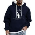 thumbnail image 2 of Dolkfu Sudadera de invierno para hombre con capucha, sudadera casual con estampado y bolsillo tipo canguro, camiseta de estilo callejero para hombre. XXXXL, 2 of 5
