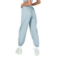 thumbnail image 4 of Seyurigaoka Womens Casual Loose Joggers Trousers Elastic Mid Waist Sports Running Pants Solid Color Workout Fitness Street Sweatpants, 4 of 5