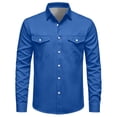 thumbnail image 5 of LEKWK Cowboy Shirt for Men Long Sleeve Button Front with Dual Flap Chest Pockets Point Collar and Regular Fit Western Work Shirt for Rodeo Ranch Travel and Everyday Casual Style, 5 of 8