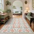 thumbnail image 2 of Garvee 5'x7' Vintage Floral Area Rug Washable Rug, Non Slip Traditional Accent Rug Stain Resistant Foldable Printed Carpet for Living Room Bedroom Home Office, Beige, 2 of 8