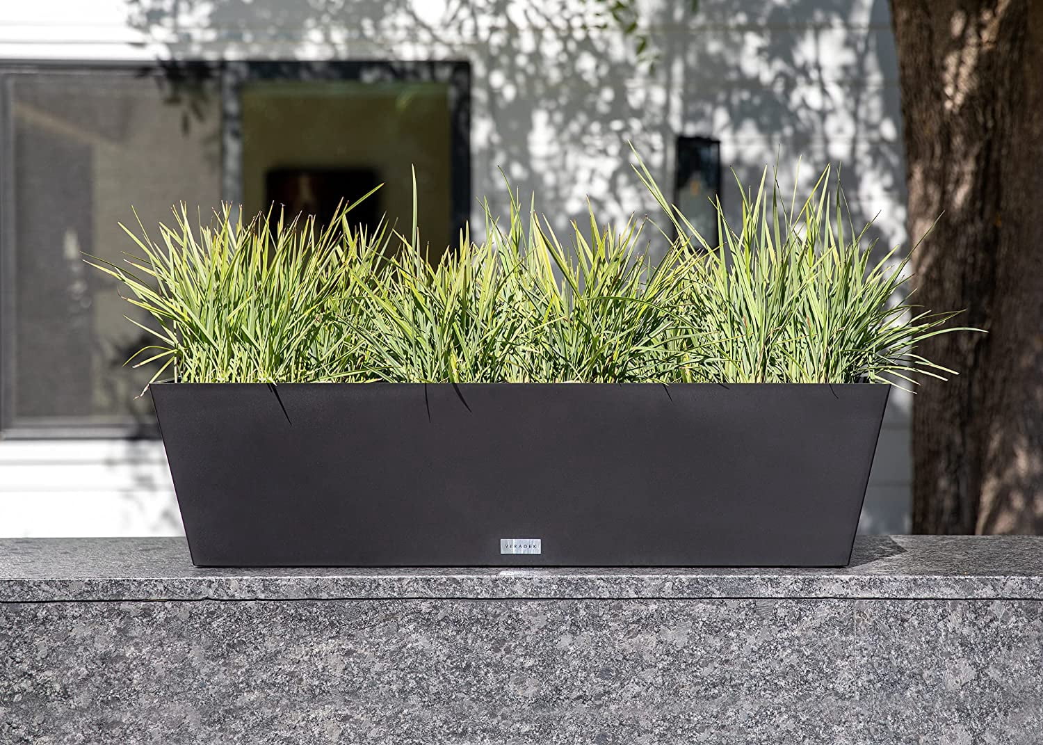 QHTER Pure Series Window Box Planter - Long Rectangular Planter for Indoor or Outdoor Windowsill/Balcony | Durable All-Weather Use with Drainage Holes | Modern Decor for Herbs, Small Plants, Flowers